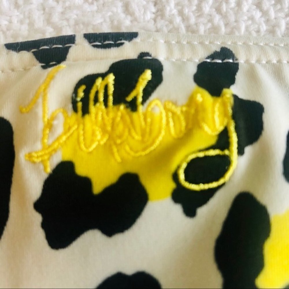 Billabong Bikini Bottom Cheetah Animal Print White Black Yellow Swim size Large - Picture 5 of 12